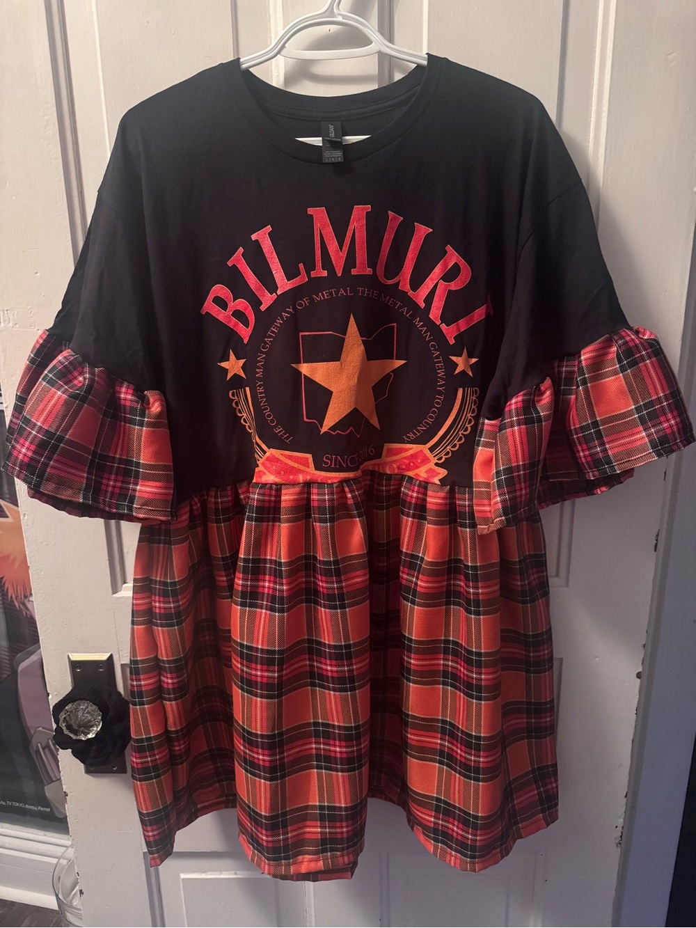 Orange Plaid Bilmuri minidress
